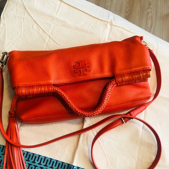 Tory Burch Taylor Shoulder Bag Convertible Tiger Lily🔥🔥 - Picture 10 of 15